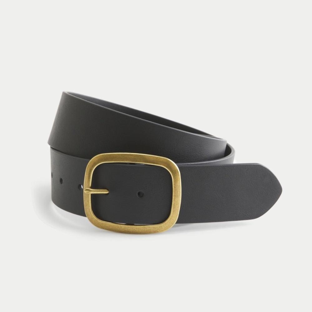 Hollister Black Belt with Gold Buckle